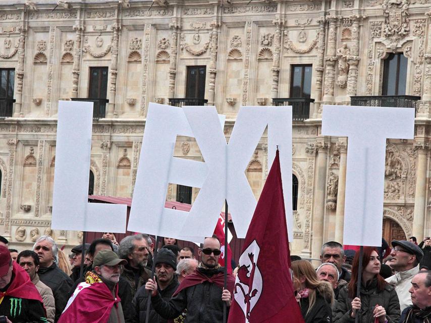 Manifestación leonesista en la capital leonesa en febrero de 2020.