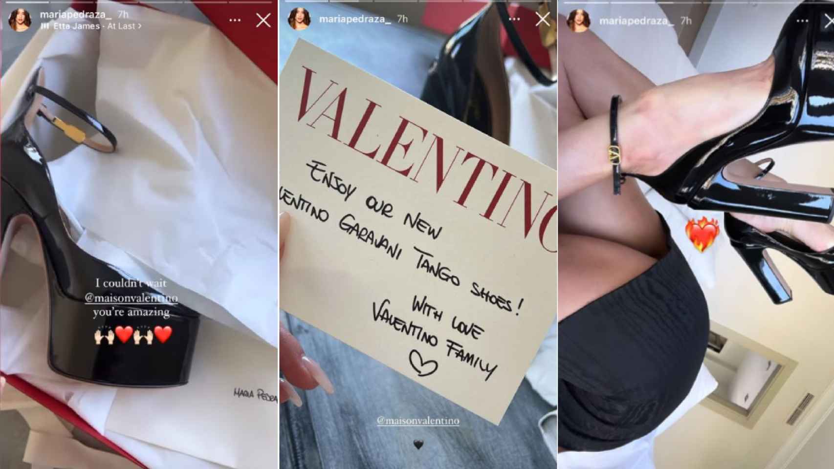 María Pedraza ha mostrado los detalles del regalo recibido de la casa Valentino.