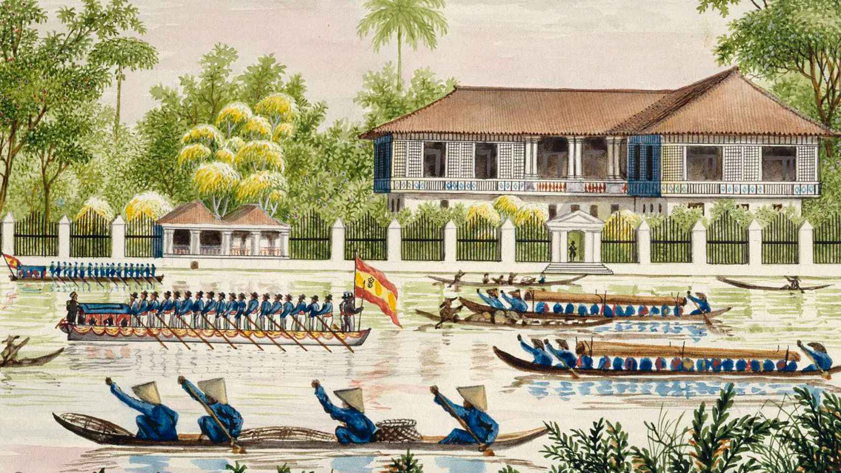 'Casa de campo de Malacañang' (Manila). Acuarela de José Honorato Lozano, 1847. Biblioteca Nacional de España