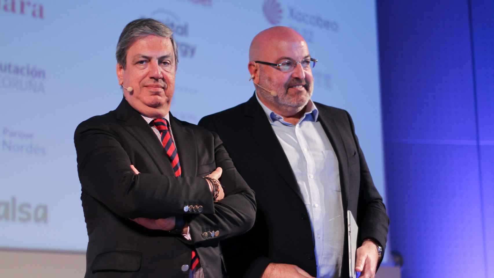 Paulo Vaz, director general de la AEP, y Guillermo Taboada, socio promotor y director ejecutivo de Red Mundo Atlántico, en la segunda jornada del Foro Económico Español 'La Galicia que viene'.