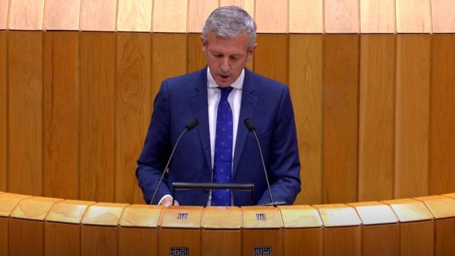 Alfonso Rueda durante el pleno de investidura.