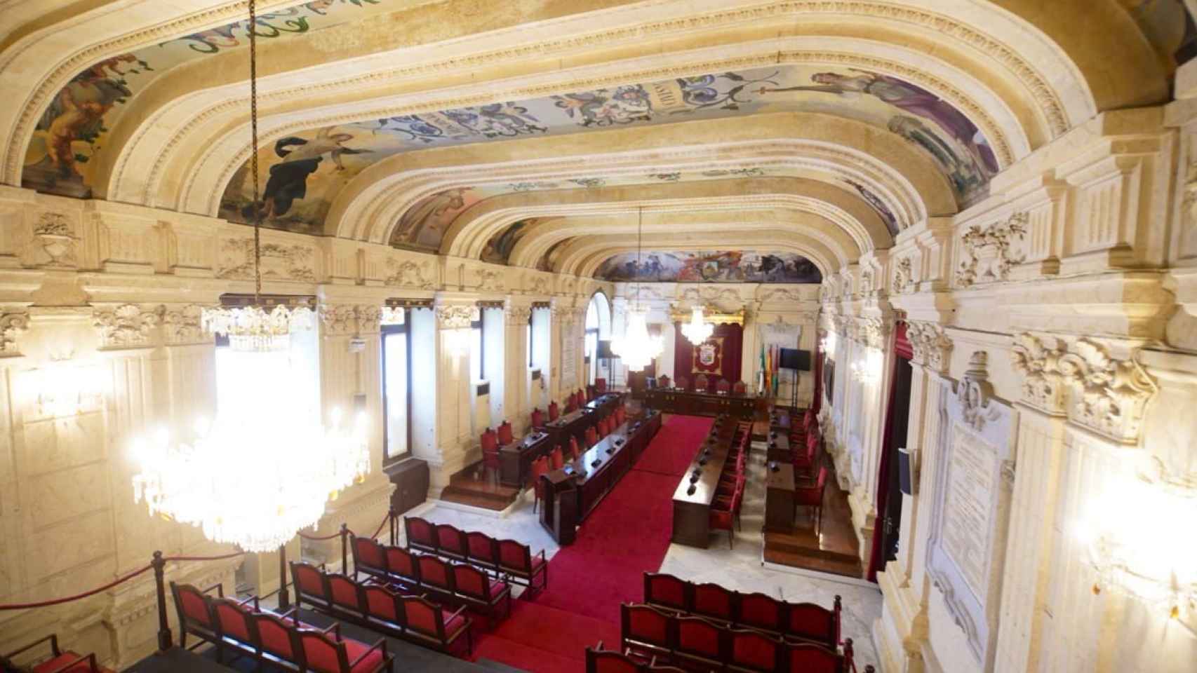 Imagen del Salón de Plenos del Ayuntamiento de Málaga.