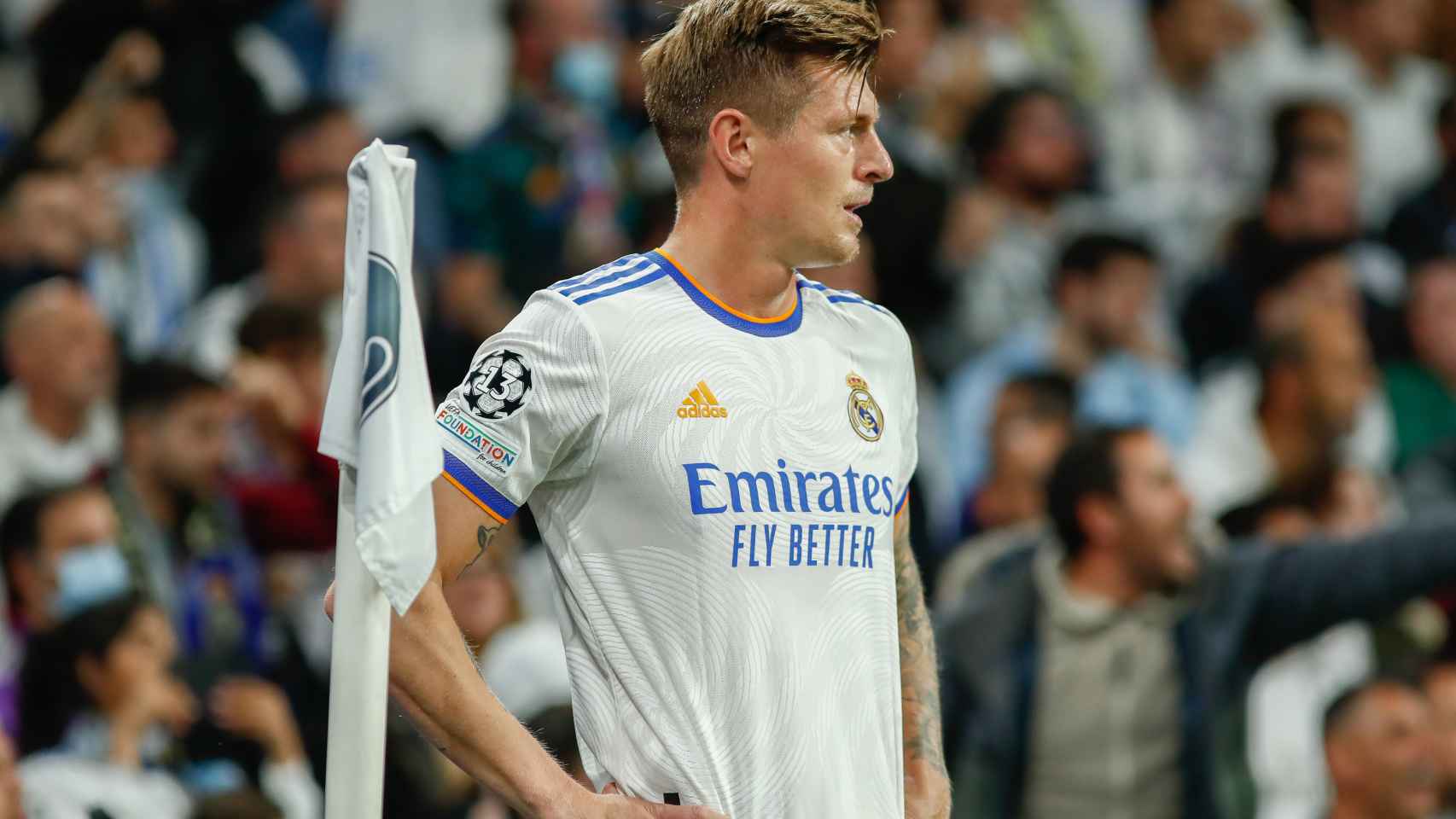 Toni Kroos, en un partido del Real Madrid de la temporada 2021/2022