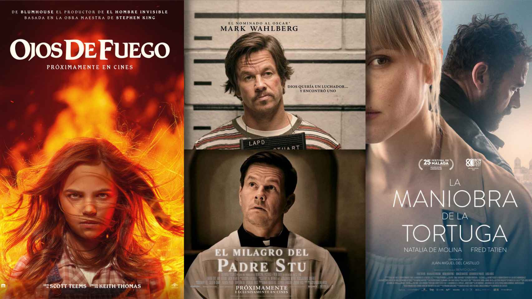 'Ojos de fuego', 'El milagro del Padre Stu' y 'La maniobra de la tortuga' son algunos de los estrenos de la semana.