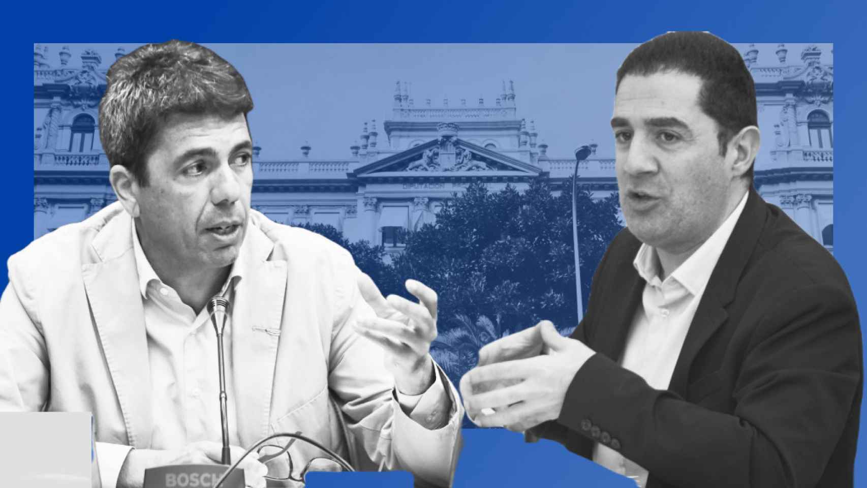 Carlos Mazón y Toni Francés, líderes de PP y PSOE en la Diputación de Alicante.