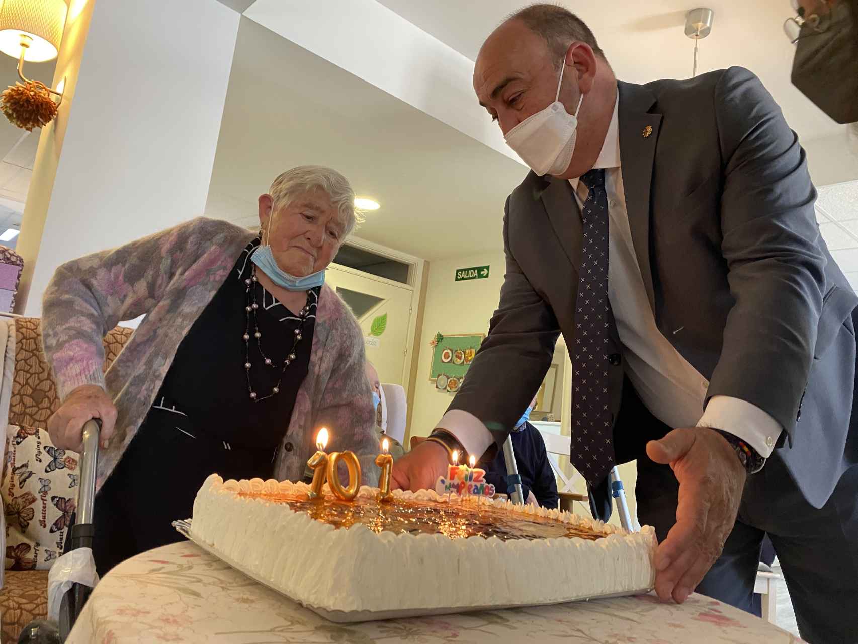 María Peñas celebra sus 101 años habiéndose cumplido su deseo de ver La Olmeda rehabilitada
