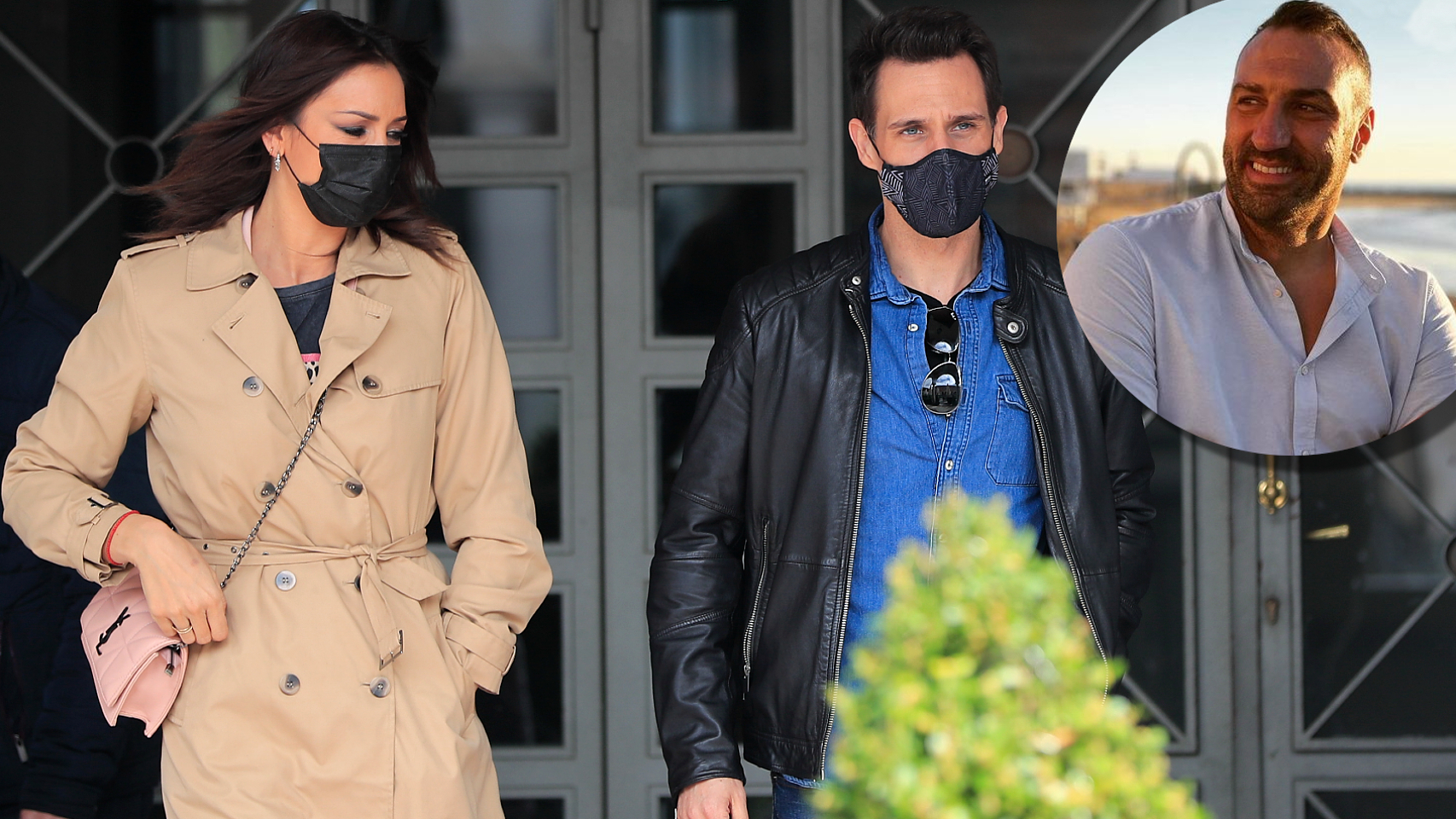 Patricia Pardo y Christian Gálvez, en uno de sus primeros paseos como pareja, y Fran Márquez | Fotomontaje EL ESPAÑOL