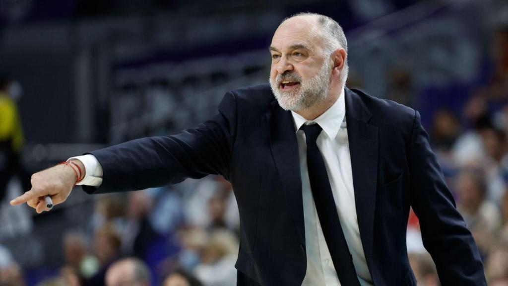 Pablo Laso, en un partido del Real Madrid de la temporada 2021/2022