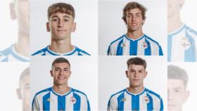 Los cuatro jugadores de la cantera del Deportivo que optan a los Premios Fútbol Draft 2022.