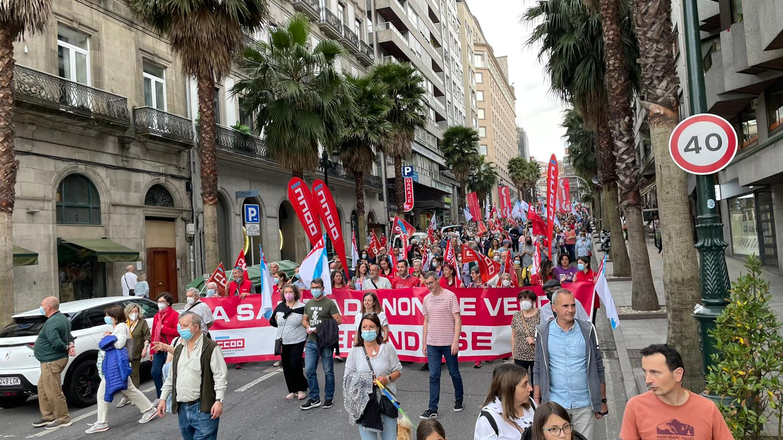 Manifestación en defensa de la sanidad pública en Vigo. Foto: Treintayseis