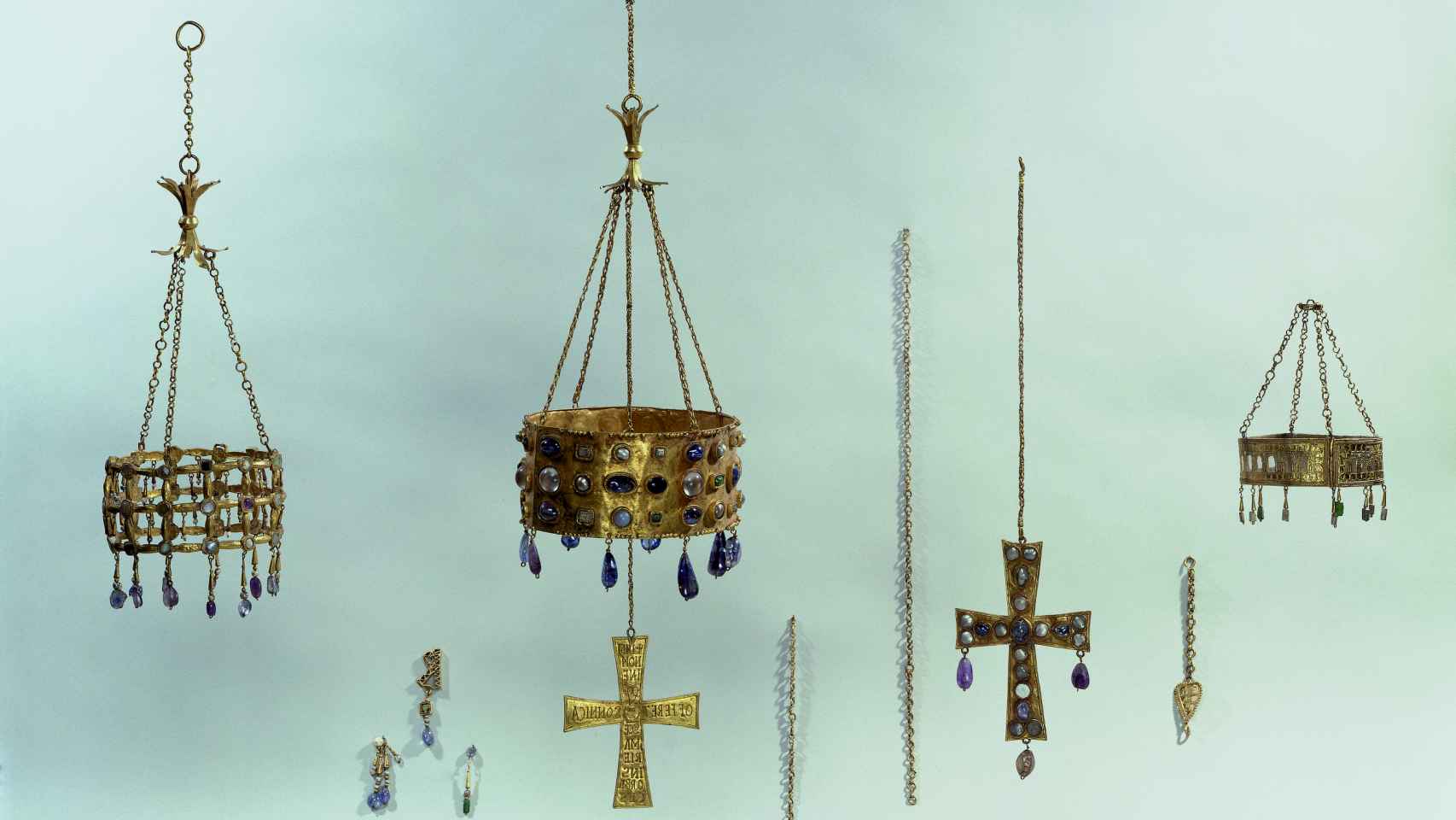 Coronas del Tesoro de Guarrazar, siglo VII. Foto: Museo de Cluny © RMN-Grand Palais / Gérard Blot