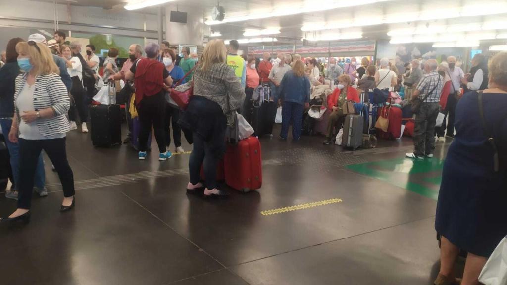 Jubilados salmantinos, en la estación de Atocha