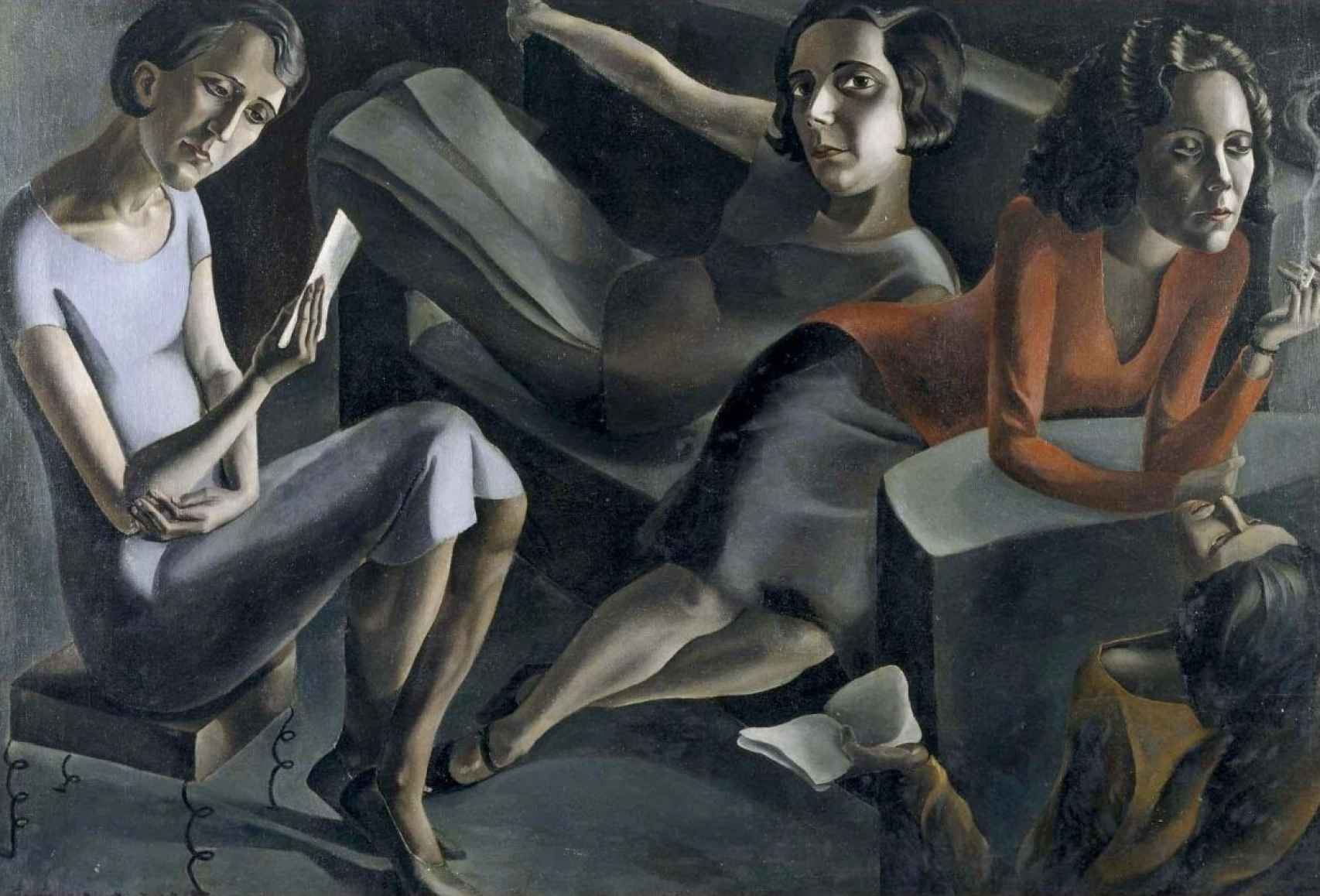 'Tertulia (1929)'. Ángeles Santos (Girona, 1911- Madrid, 2013). Óleo sobre lienzo, 130 x 193 cm.