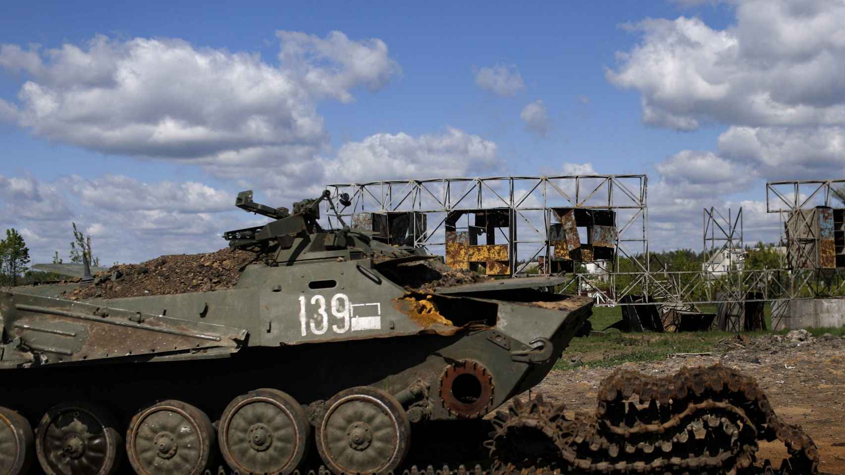 Un tanque ruso en la región del Donbás.