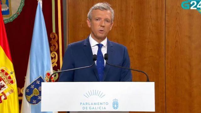 Alfonso Rueda, durante su discurso en la toma de posesión.