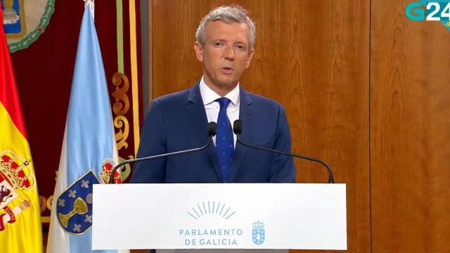 Alfonso Rueda durante su discurso en la toma de posesión.