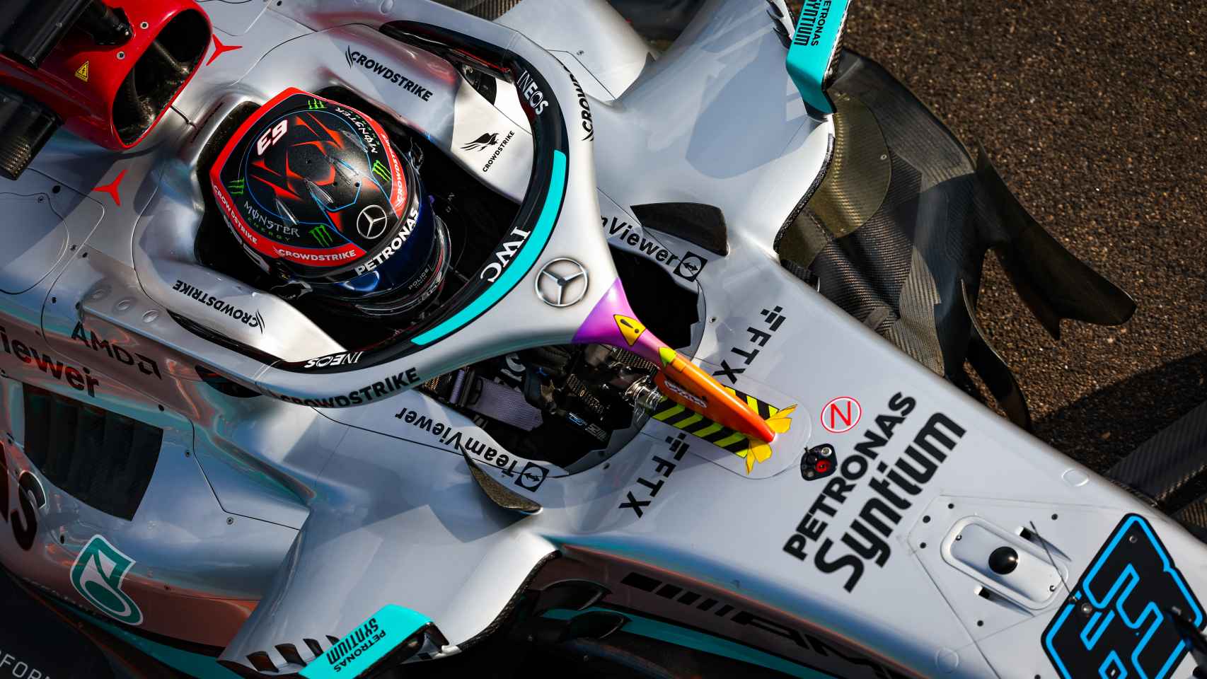 George Russell, con su Mercedes, en el Gran Premio de Miami 2022 de la Fórmula 1