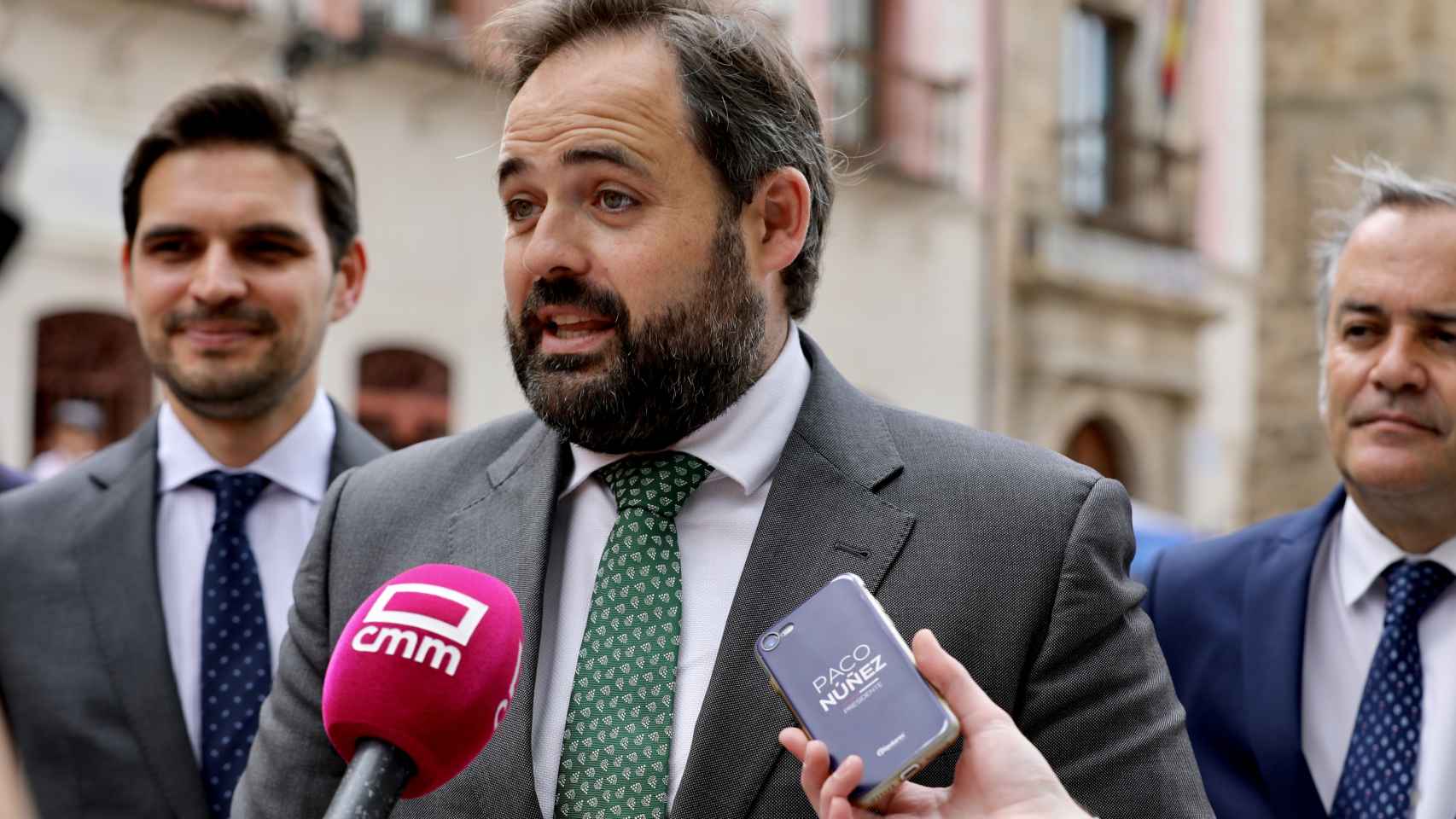 El presidente del PP de Castilla-La Mancha, Paco Núñez, este domingo en Talavera