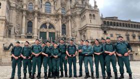 La Guardia Civil en su llegada a Santiago.