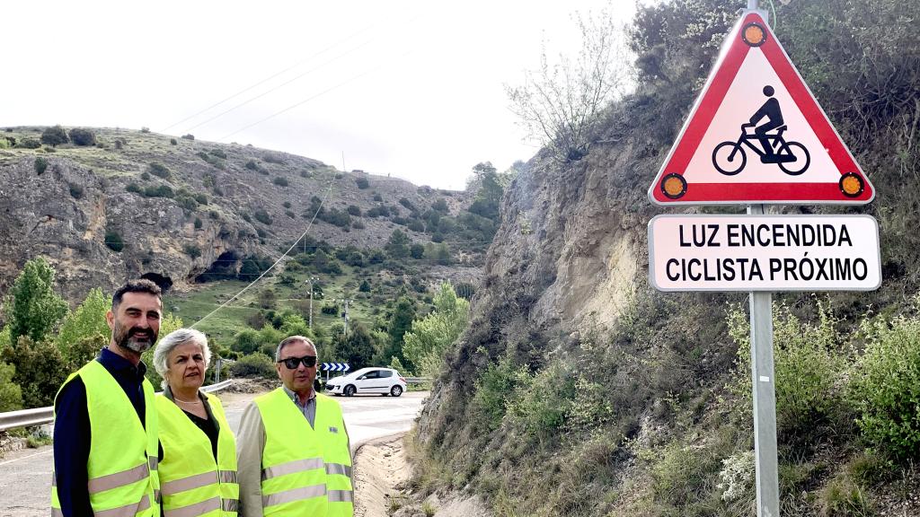 Una de las señales inteligentes que se han instalado en la provincia de Cuenca.