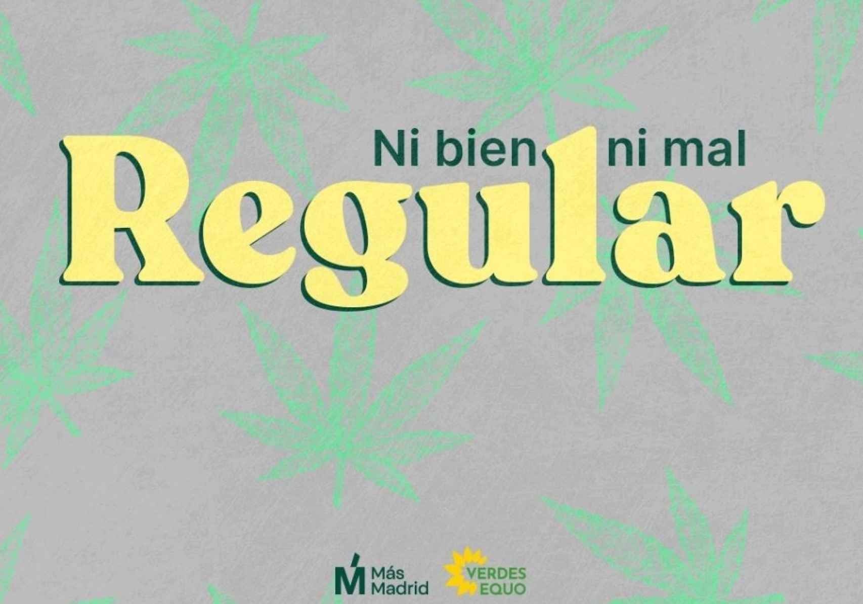 Más Madrid registra una iniciativa mediante la que pide la regulación integral del cannabis en adultos.