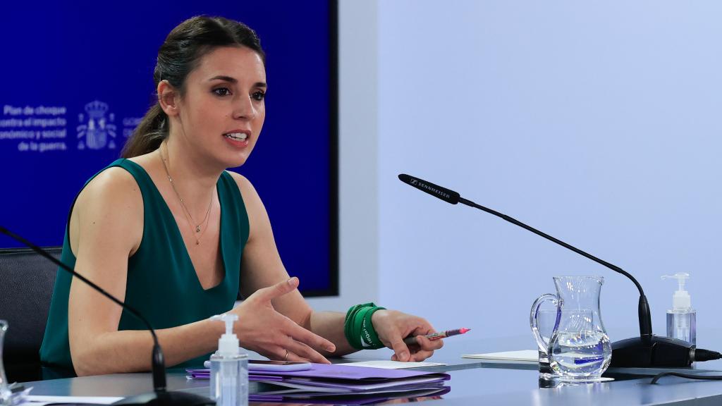 Irene Montero, ministra de Igualdad, este martes durante la rueda de prensa posterior al Consejo de Ministros.