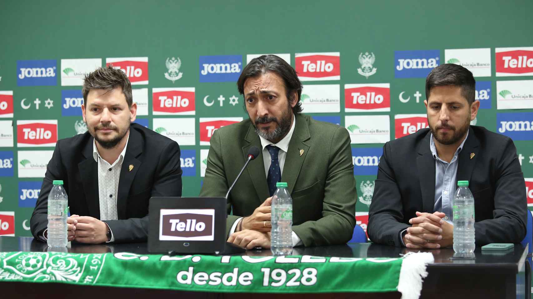 Fernando Núñez Lirio (CEO del Grupo Ibérica), Joaquín Sánchez-Garrido (presidente del CD Toledo) y Alejandro Jara (consejero delegado).