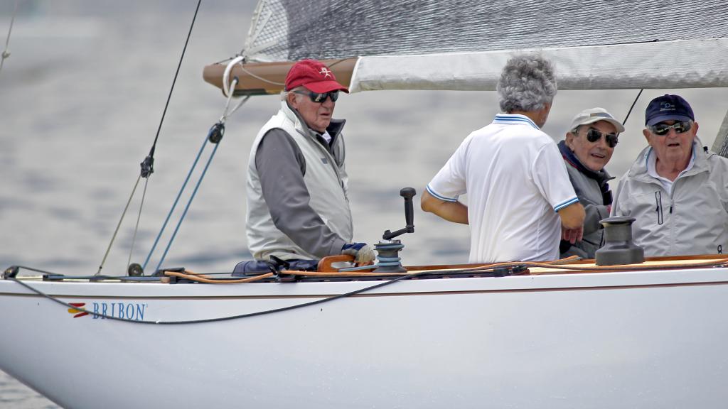 El Rey Emérito en las regatas de Sanxenxo en septiembre de 2019.