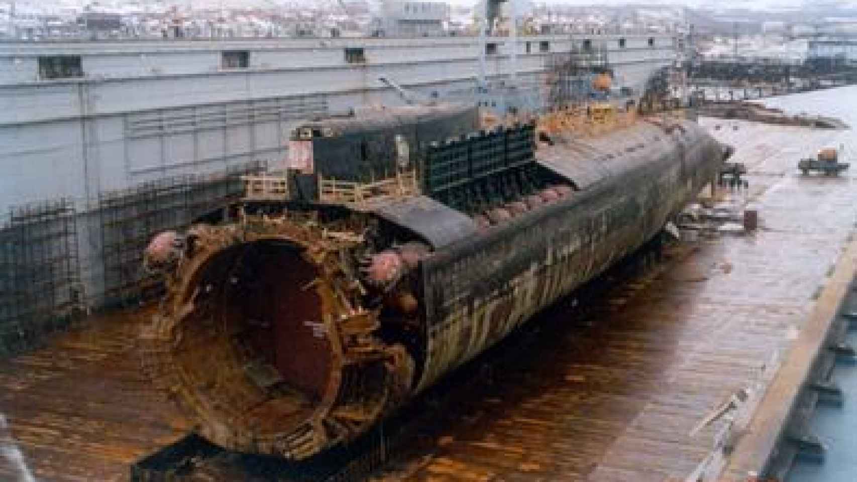 El submarino Kursk, que explotó en la zona del ártico.