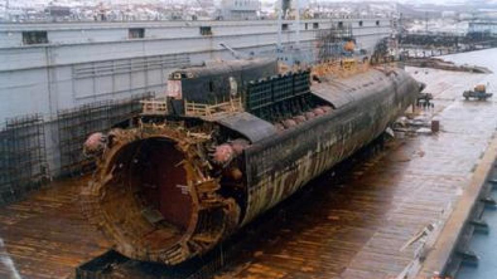 El submarino Kursk, que explotó en la zona del ártico.