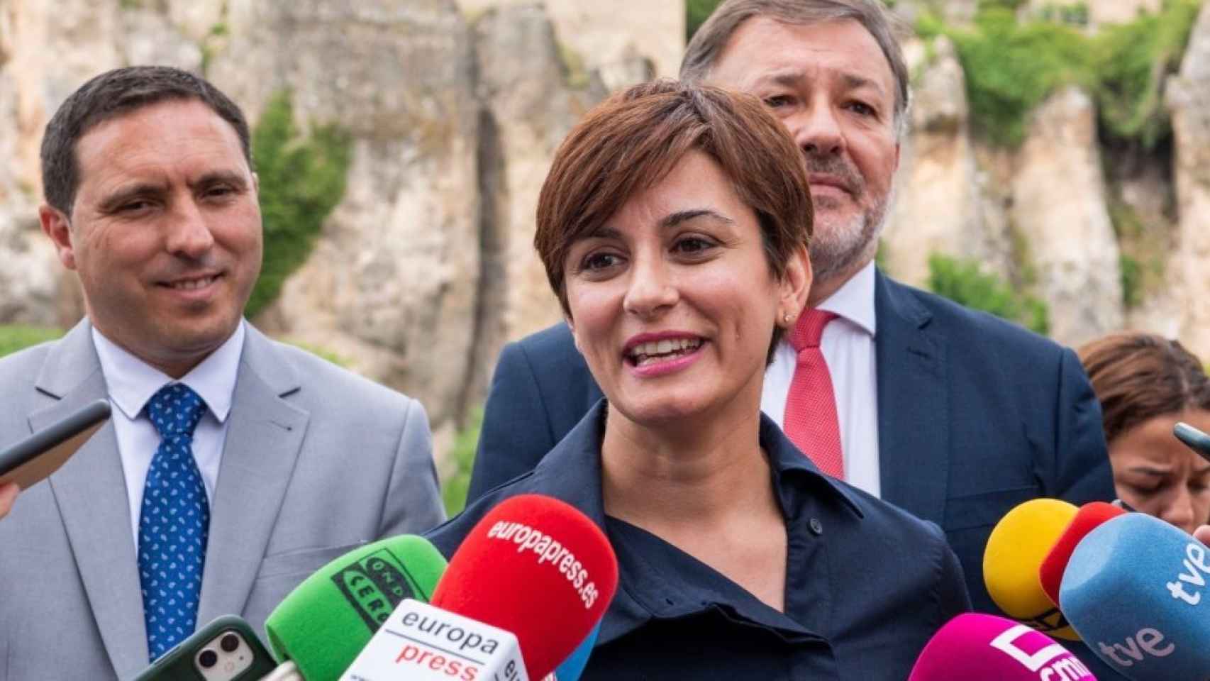 La portavoz del Gobierno, Isabel Rodríguez, en su visita de este viernes a Cuenca.