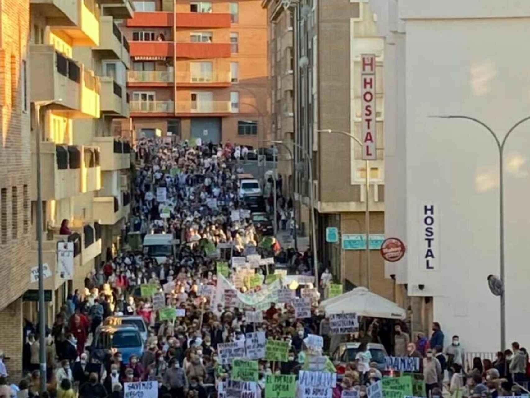 Manifestación en Béjar celebrada el 15 de octubre de 2021
