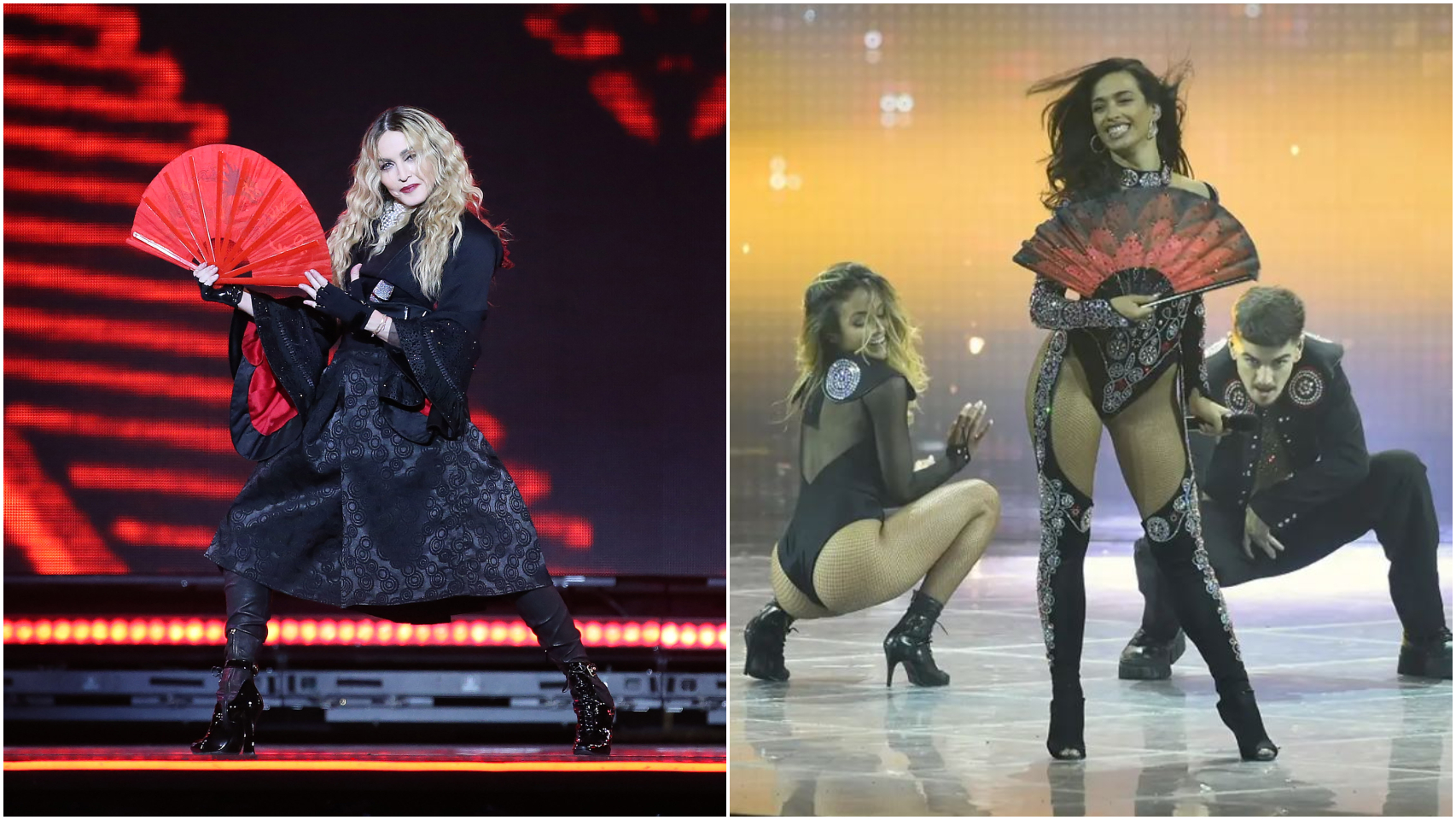 Madonna y Chanel, en el escenario con abanicos XXL.