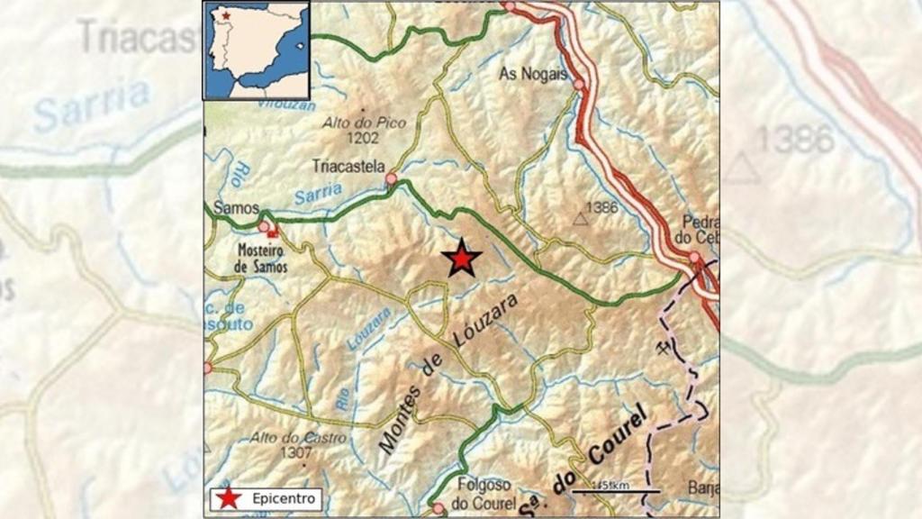 Temblor de tierra registrado en Triacastela (Lugo).