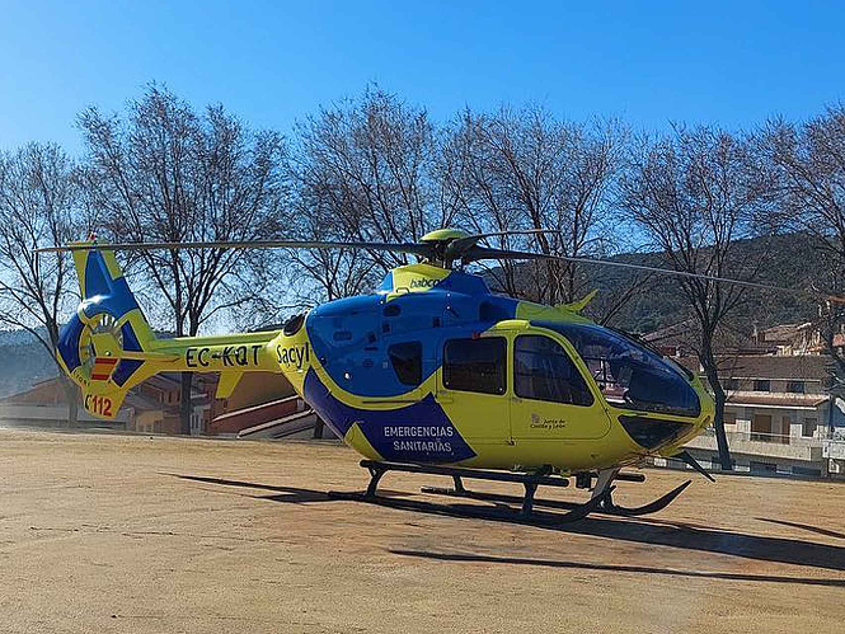El helicóptero medicalizado de Sacyl.