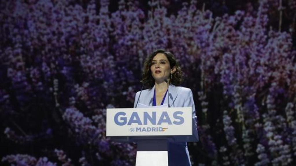 La presidenta del PP de Madrid, Isabel Díaz Ayuso, interviene en la segunda jornada del Congreso Autonómico.