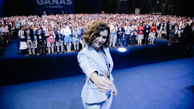 La presidenta de la Comunidad de Madrid y del PP en la región, Isabel Díaz Ayuso, en la clausura del XVII Congreso Autonómico.