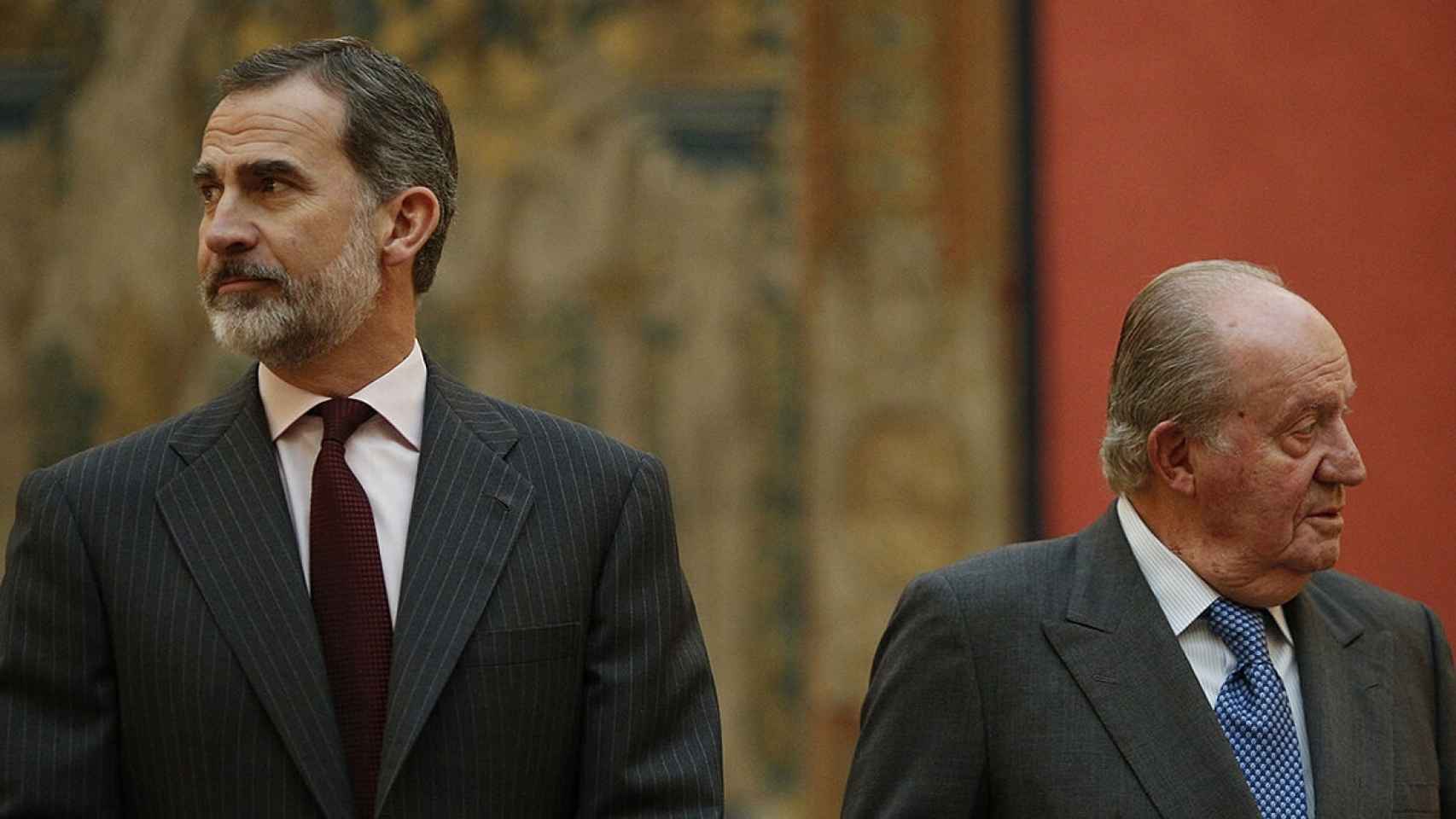 Felipe VI y el Rey Emérito, en mayo de 2019.