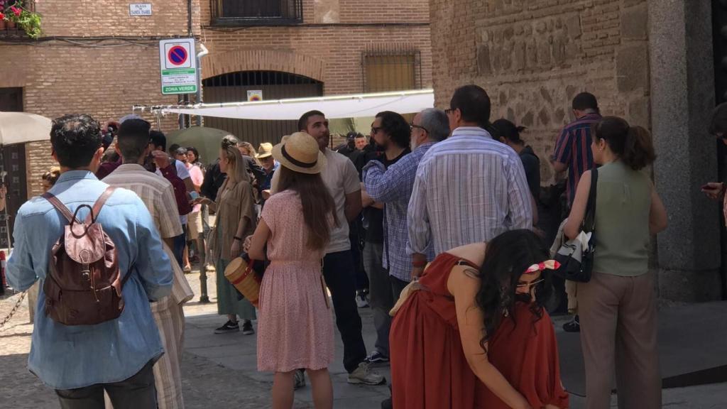 Un instante del rodaje de '30 Monedas' este lunes en Toledo.