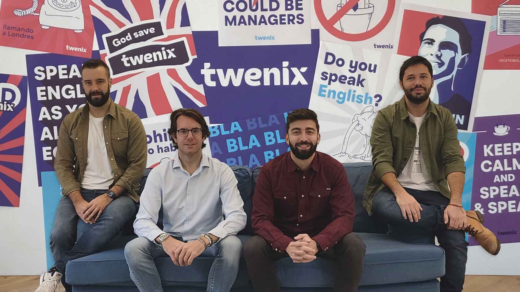 José Antonio Ruiz (CTO); Miguel Sanz (CFO); Daniel Delgado (COO) y Jorge Moreno (CEO), cofundadores de Twenix.