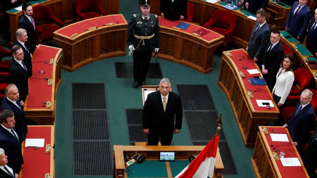 El primer ministro de Hungría, el ultranacionalista Viktor Orbán, en el Parlamento.