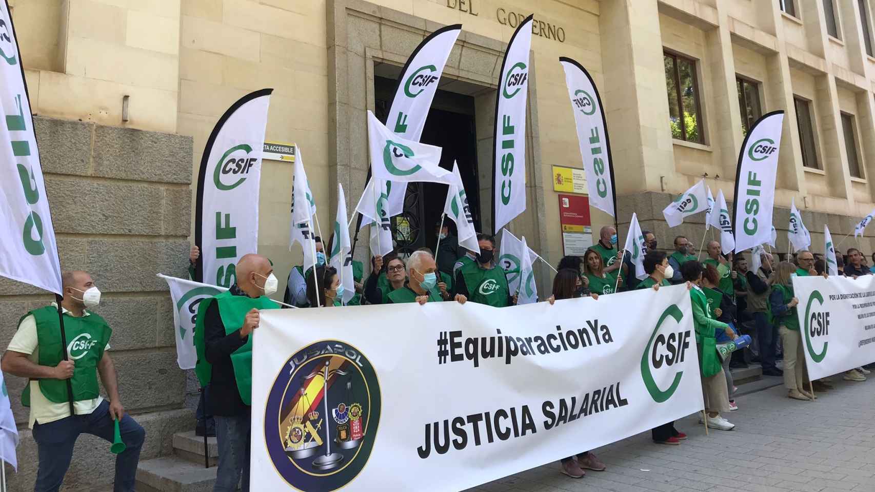 Protestas en Albacete. Foto: CSIF CLM.
