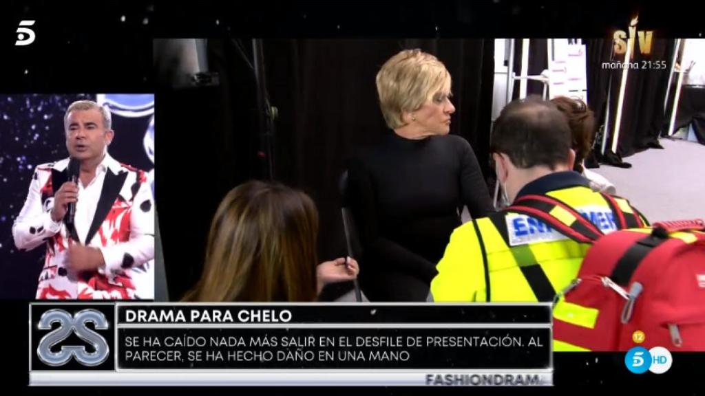 Chelo García-Cortés tras su accidente en la 'Sálvame Fashion Week'.