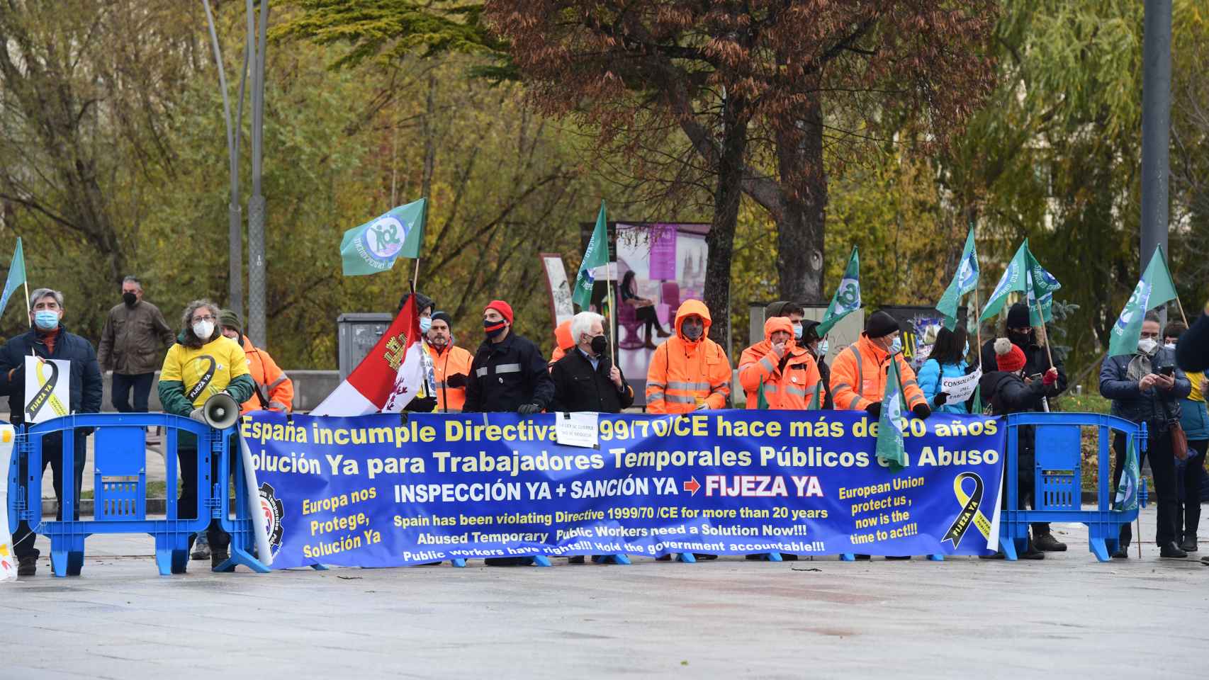 Imagen de archivo de una manifestación de los trabajadores temporales públicos en Burgos.