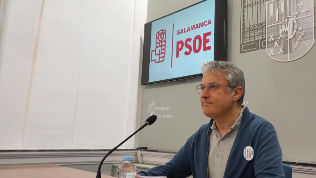 El portavoz del Grupo Socialista y alcalde de Juzbado, Fernando Rubio, esta mañana