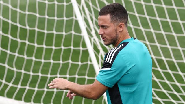 Eden Hazard, entrenando con el Real Madrid