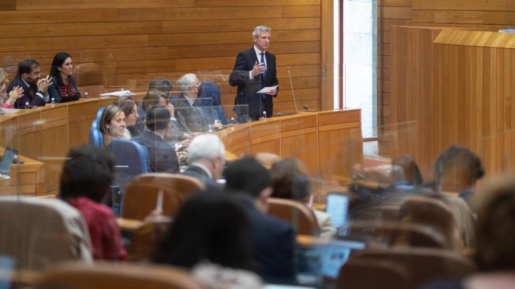 Alfonso Rueda en la sesión de control.