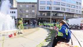 Escolares del CEIP A Xunqueira 2 de Pontevedra en ‘Vexo Vexo Xacobeo’.