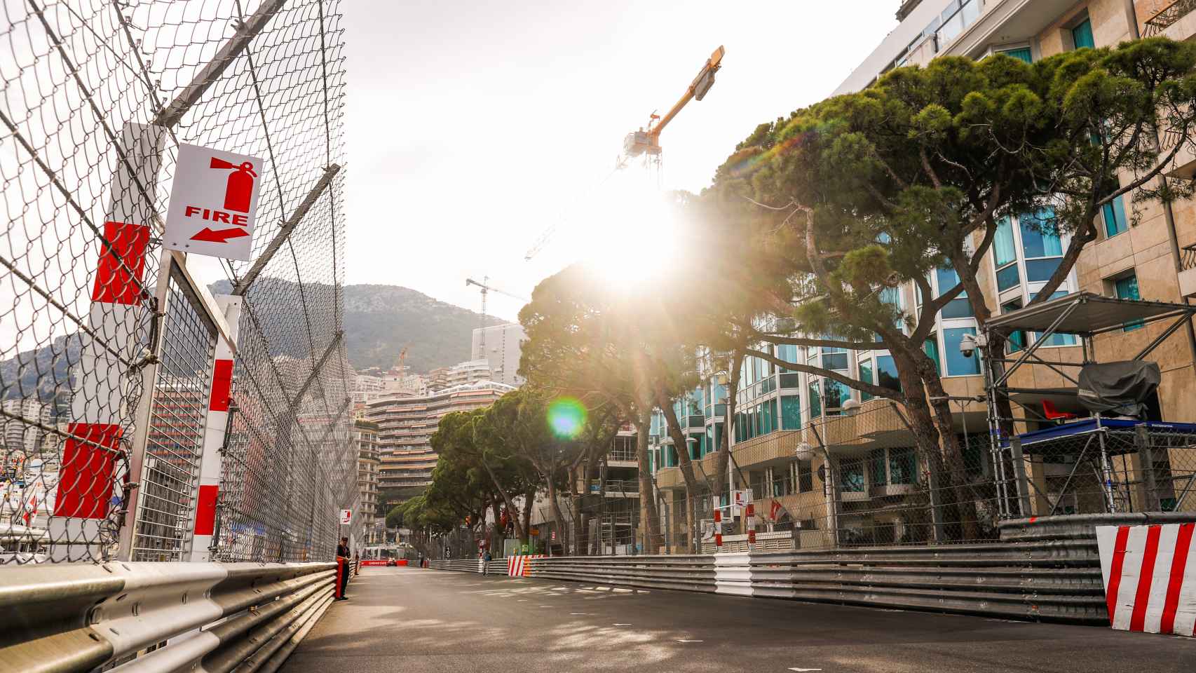 Una de las cortas rectas del Gran Premio de Mónaco de F1.