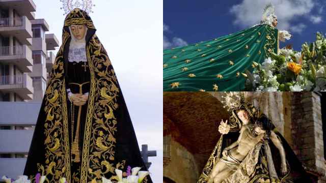 La Virgen de la Soledad, la Esperanza y Nuestra Madre de las Angustias, en un collage